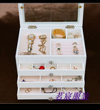 首饰盒大容量多层 韩国公主项链手饰品木质收纳柜欧式结婚礼物号