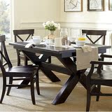 定制－HH餐桌椅组合/地中海风格实木餐桌/复古做旧田园风格餐桌