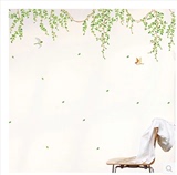 包邮环保防水墙贴纸客厅沙发卧室创意贴画清新绿树绿叶花藤装饰画