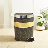 川为 欧式时尚家用垃圾桶创意塑料皮革垃圾桶脚踏式垃圾筒卫生桶