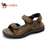 Camel/骆驼男鞋2016夏季新款户外休闲沙滩鞋真皮男士凉鞋
