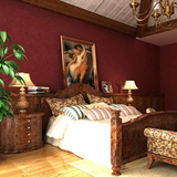美式东南亚复古怀旧壁纸酒红纯色无纺布现代简约卧室客厅背景墙纸