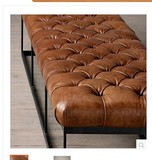 美式原木复古铁艺换鞋凳 美式乡村LOFT风格 长凳子 坐凳沙发椅