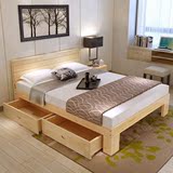 实木儿童床1.2单双人1.8米松木床1.5简易床木板床男孩女孩成人床