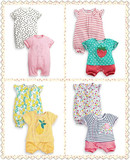 现货 英国代购正品NEXT 女童女婴 新生儿波点草莓柠檬连体衣2件装