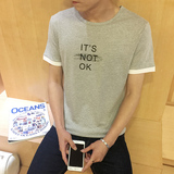 正品牌范思哲旗舰店男士圆领男装修身韩版日常常规纯棉大码T恤