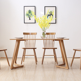 北欧简约现代餐桌椅组合 全实木纯橡木家具长方形吃饭桌子小户型