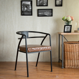 LOFT美式铁艺复古做旧餐椅 简约户外休闲咖啡电脑办公酒店圈椅子