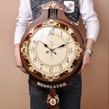复古欧式钟表挂钟客厅壁钟艺术挂钟木质大号个性静音创意现代摆钟