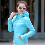 2015冬季轻薄羽绒棉服女短款反季促销棉衣糖果色时尚简约修身外套