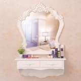 欧式现代简约卧室宜家白色壁挂梳妆台收纳桌小户型化妆桌子