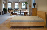 现代简约日式卧室原木家具红橡木单双人床纯实木厚实中式床定制