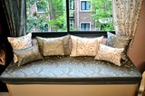 飘窗垫定做订制仿丝刺绣花田园高密度海绵沙发垫窗台阳台可拆洗