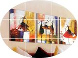 沙发背景墙装饰画抽象立体画客厅简约无框画三联画 手绘芭蕾舞者