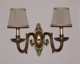 全铜壁灯欧式客厅床头壁灯简欧美式灯具灯饰地中海壁灯全铜灯双头