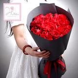 花开相爱 33朵红玫瑰花束 济南昆明送女孩礼物创意 鲜花速递同城