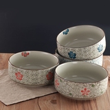 日式和风陶微波炉餐具家用大青花瓷碗 釉下彩日本面碗汤碗大碗 H1
