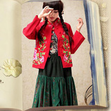 【促销包邮】民族风女装 中国风中式纯棉绣花短外套外衣有衬里