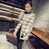 2016冬季新款韩版圆领中长款修身棉袄女款显瘦羽绒棉衣棉服外套