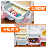 物柜多层儿童衣物整理柜收纳箱塑料抽屉式收纳柜可移动柜子带轮储