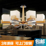 吊灯客厅餐厅新中式木头餐吊灯北欧卧室现代实木创意个性木吊灯