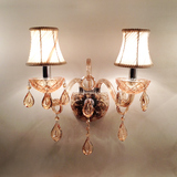 欧式创意水晶壁灯现代简约床头壁灯墙壁卧室双头客厅蜡烛灯具灯饰