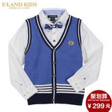 Eland kids衣恋童装韩国2015年春秋新品假两件小绅士 男童衬衫