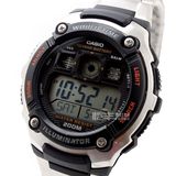 CASIO卡西欧十年电池防水运动钢带男表AE-2000WD-1A男士手表