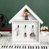zakka欧美创意房子立体饰面木质收纳做旧白色玄关钥匙盒柜子特价