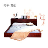 简单艾伦榻榻米床矮床板式床储物床韩式床日式床单人双人床1.8米