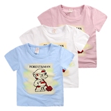 竹节棉短袖T恤衫 儿童夏季卡通马里奥超级玛丽 童装新款夏装男童