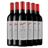 澳大利亚红酒奔富BIN28干红葡萄酒澳洲原装原瓶进口红酒正品6支装