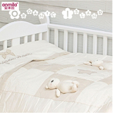 安米拉正品韩国品质有机棉抗菌婴儿床上用品5件套婴儿被褥子枕头