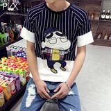 夏季韩版蜡笔小新t恤男士圆领修身短袖t恤青少年半袖上衣服体恤潮