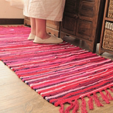 日韩棉麻现代简约客厅卧室地毯厨房长条手工编织宜家地垫吸水脚垫
