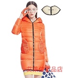 艾莱依冬新款时尚趣味网眼羽绒服外套女中长款 ERAL6070D 原价937