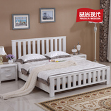 现代全实木家具 特价简约白色纯实木榆木床1.8 1.5米婚床双人大床