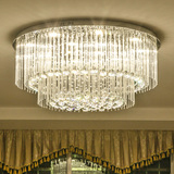 LED吸顶水晶灯圆形现代简约餐厅灯温馨卧室灯个性吸顶客厅水晶灯