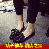 2016时尚夏季新款韩版尖头平跟浅口单鞋平底鞋工作黑白色女秋鞋潮