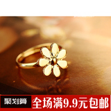 韩国时尚简约可爱甜美小饰品 光面六瓣雏菊花朵戒指精美指环 女
