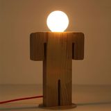 热卖个性创意LED木头人台灯客厅餐厅书房卧室床头玩偶木艺台灯具