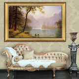 欧式油画定制 古典山水风景油画 纯手绘客厅玄关壁画酒店装饰挂画