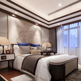 新中式样板房家具实木双人床月子中心样板间卧室酒店客栈家具定制
