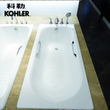 科勒铸铁浴缸1.6米 K-943T-0/GR 索尚铸铁浴缸嵌入式铸铁普通浴缸