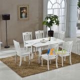 餐桌实木餐桌折叠长方形小户型白色伸缩餐桌椅组合4人6人橡木饭桌