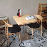 北欧餐椅 咖啡厅桌椅 水曲柳实木餐桌椅 奶茶甜品店桌椅组合
