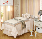玲玲家纺热卖纯色美容床罩 美容院四件套莫代尔白色被套定做床罩