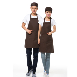 工作服围裙韩版挂脖男女咖啡店服务员厨师围腰定制印LOGO广告围裙