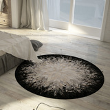 设计师原创地毯黑白床边书房创意手工个性天然牛皮圆形订制