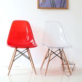 铂莱美 伊姆斯椅子 塑料时尚透明水晶餐桌椅创意洽谈椅子 北欧